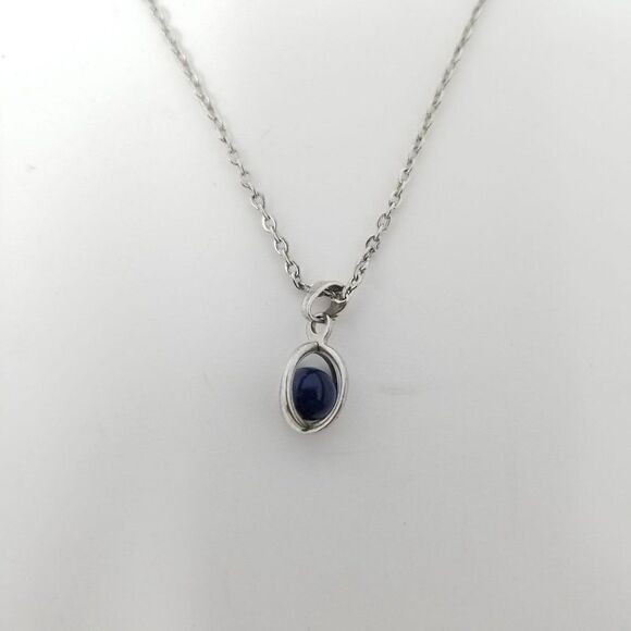 Vintage Avon Silver Tone and Black Bead Pendant, Minimal, Stacking, Layered - Picture 4 of 5